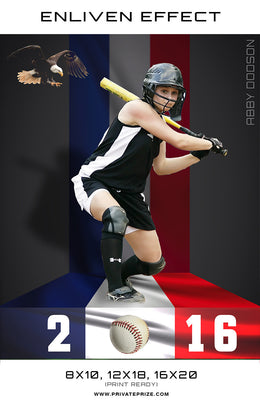 Abby Softball Sports Template -  Enliven Effects - Photography Photoshop Templates